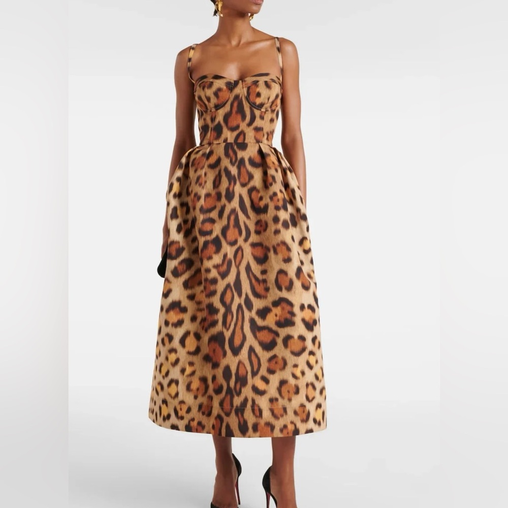 Leopard Print Midi Dress